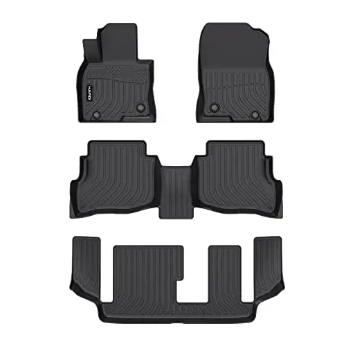 HAFIDI® Floor Mats Fit for 2016-2023 Mazda CX-9 (Only Fit 7 Passenger) All Weather Protection TPE Anti-Slip Automotive Floor Liners, Fits 1st & 2nd & 3rd Row Full Set CX9 Custom Accessories, Black 