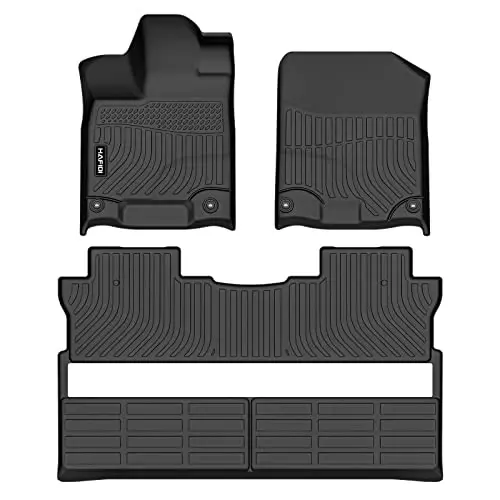 HAFIDI® Floor Mats Fit for 2017-2024 2025 Honda Ridgeline All Weather Protection TPE Anti-Slip Automotive Floor Liners, Fits 1st & 2nd Row Full Set Custom Accessories, Black - 1