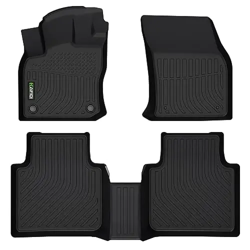 HAFIDI® Floor Mats Fit for 2018-2024 Volkswagen Tiguan All Weather Protection TPE Anti-Slip Automotive Floor Liners, Fits 1st & 2nd Row Full Set Custom VW Tiguan Accessories, Black - HAFIDI