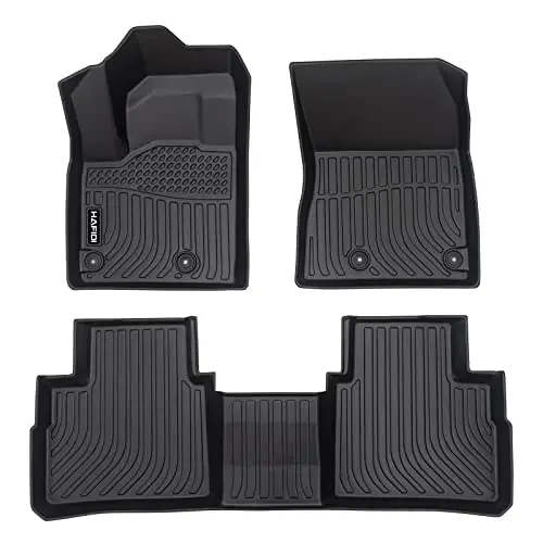 HAFIDI® Floor Mats Fit for 2021-2025 2026 Nissan Rogue | S | SV | SL | Platinum (Not Fit Sport) All Weather Protection TPE Car Floor Liners, Fits 1st & 2nd Row Full Set Custom Accessories, Black - 1