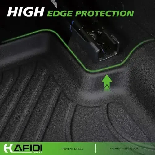 HAFIDI® Floor Mats Fit for 2021-2026 Ford Expedition Max 8 Seats All Weather Protection TPE Anti-Slip Automotive Floor Liners, Fits 1st & 2nd & 3rd Row Custom 2025 Expedition Max Accessories, Black - 4