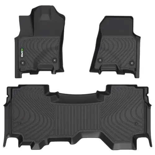 HAFIDI® Floor Mats Fit for 2025 2026 Dodge Ram 1500 Quad Cab Bench, All Weather Protection TPE Anti-Slip Automotive Floor Liners, Fits 1st & 2nd Row Full Set Custom Accessories, Black - HAFIDI