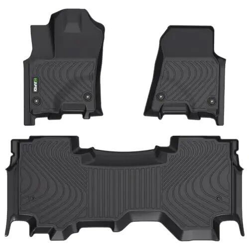 HAFIDI® Floor Mats Fit for 2025 2026 Dodge Ram 1500 Quad Cab Bench, All Weather Protection TPE Anti-Slip Automotive Floor Liners, Fits 1st & 2nd Row Full Set Custom Accessories, Black 