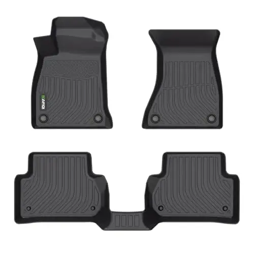 HAFIDI® Floor Mats Fit for Audi A4 2017-2025 All Weather Protection TPE Car Floor Liners, Fits 1st & 2nd Row Full Set Custom Accessories, Black 