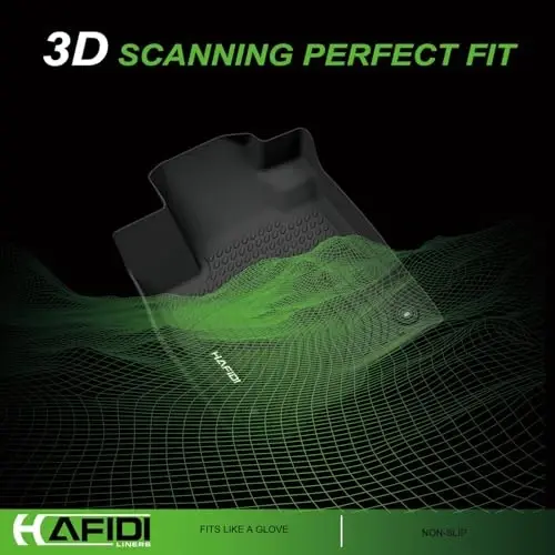 HAFIDI® Floor Mats Fit for Audi A4 2017-2025 All Weather Protection TPE Car Floor Liners, Fits 1st & 2nd Row Full Set Custom Accessories, Black - 3