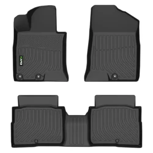 HAFIDI® Floor Mats Fit for Kia Optima 2011-2015 All Weather Protection TPE Car Floor Liners, Fits 1st & 2nd Row Full Set Custom Accessories, Black - 1
