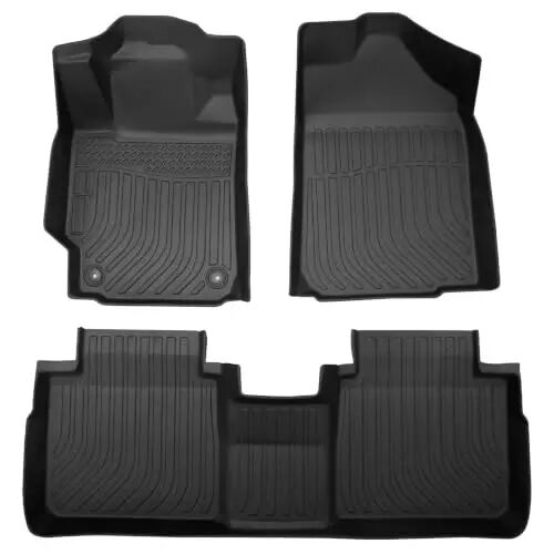 HAFIDI® Floor Mats for 2007-2011 Toyota Camry CE/LE/SE/XLE | All Weather Protection TPE Anti-Slip Automotive Full Set Floor Liners Custom Accessories - Black - HAFIDI