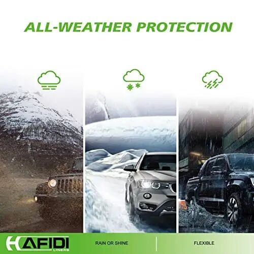 HAFIDI® Floor Mats for 2007-2011 Toyota Camry CE/LE/SE/XLE | All Weather Protection TPE Anti-Slip Automotive Full Set Floor Liners Custom Accessories - Black - 5