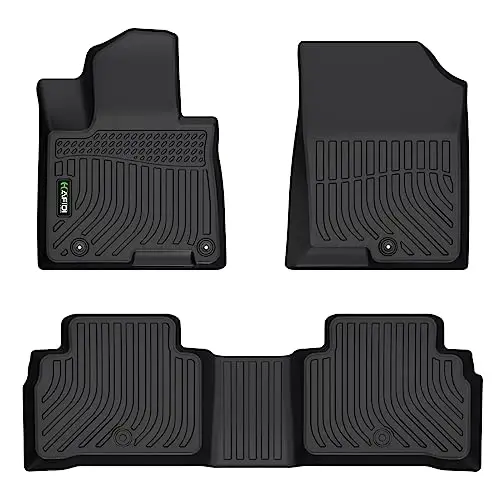 HAFIDI Floor Mats for 2022-2026 Hyundai Tucson (Not Hybrid), Front& 2nd Row | Custom Fit, All Weather Protection, Non-Slip, Automotive Floor Liners, Raised Edge, Accessories, TPE, Black - 1