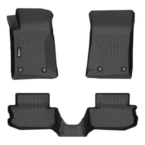 HAFIDI® Floor Mats for Camaro 2010-2015 | All Weather Protection TPE Anti-Slip Automotive Full Set Floor Liners Custom Accessories - Black - 1