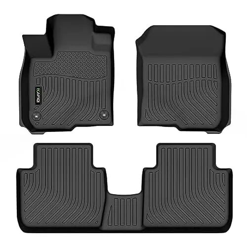 HAFIDI Floor Mats for Honda HR-V 2023-2027/ HR-V Hybrid 2023-2027 All Weather Protection TPE Heavy Duty Non-Slip Automotive Floor Liners Fits Front& 2nd Row Full Set Accessories, Black - 1