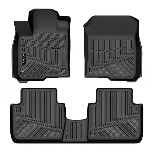 HAFIDI Floor Mats for Honda HR-V 2023-2027/ HR-V Hybrid 2023-2027 All Weather Protection TPE Heavy Duty Non-Slip Automotive Floor Liners Fits Front& 2nd Row Full Set Accessories, Black - 1