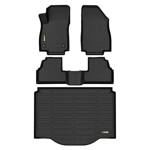 HAFIDI® Комплект ковриков и грузового вкладыша подходит для Chevy Trax 2014-2023 и Buick Encore 2013-2023 (не подходит для Encore GX). Всепогодные TPE автомобильные коврики, полный комплект, специальные аксессуары для Chevrolet Trax - черные - HAFIDI