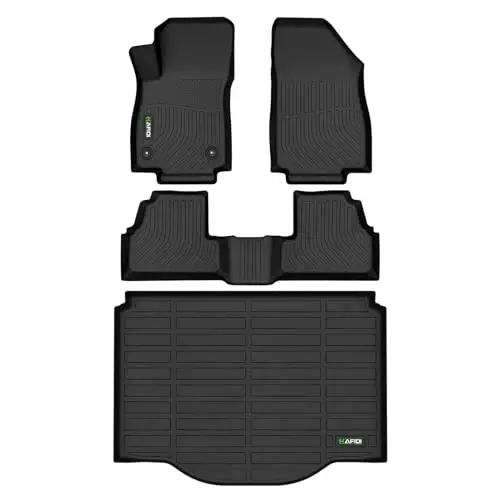 HAFIDI® Floor Mats & Cargo Liner Set Fit for 2014-2023 Chevy Trax & 2013-2023 Buick Encore (Not fit Encore GX) All Weather TPE Car Full Set Floor Liners Custom Chevrolet Trax Accessories-Black - 1