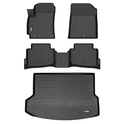 HAFIDI® Floor Mats & Cargo Liner Set Fit for 2020 2021 2022 2023 Kia Seltos (with Subwoofer) Car Mats for Seltos All Weather Floor Liners Protection TPE Anti-Slip Automotive Accessories - Black 