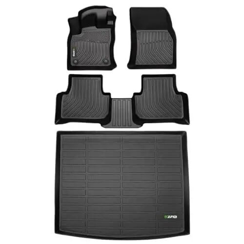 HAFIDI® Floor Mats & Cargo Liner Set Fit for 2022 2023 2024 2025 2026 Volkswagen Taos AWD (Only AWD) All Weather Protection TPE Anti-Slip Car Full Set Floor Liners Custom VW Taos Accessories - Black 