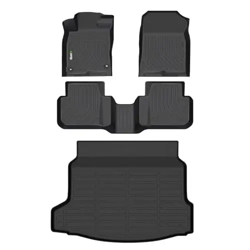 HAFIDI® Floor Mats & Cargo Liner Set Fit for 2025-2026 Honda Civic Hybrid Hatchback All Weather Protection TPE Anti-Slip Car Full Set Floor Liners Custom Accessories - Black 