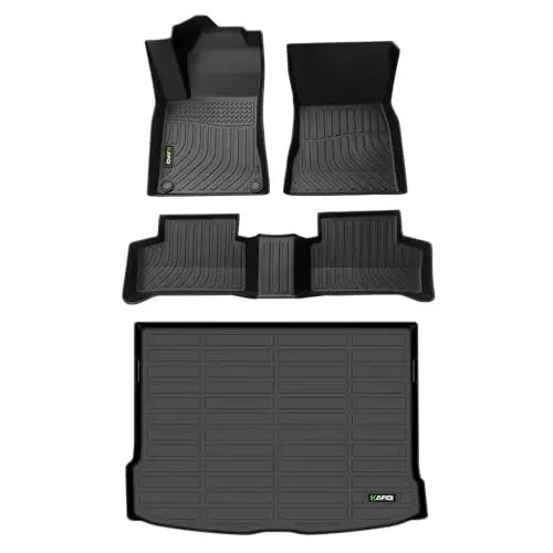 HAFIDI® Floor Mats & Cargo Liner Set Fit for Mercedes Benz GLA 2021-2025 2026 All Weather TPE Anti-Slip Car Full Set Floor Liners Custom Accessories - Black 