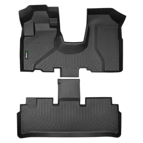 HAFIDI® Floor Mats Fit for 2002-2006 Honda CRV (Fixed Cab Center Armrest Box Need to Cut) All Weather Protection TPE Anti-Slip Automotive Floor Liners Custom Accessories, Black - 2