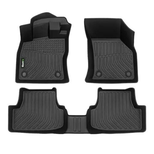 HAFIDI® Floor Mats Fit for 2015-2021 Volkswagen Golf (Sportwagen MK7 & Alltrack & GTI & R) All Weather Protection TPE Car Floor Liners, Fits 1st & 2nd Row Full Set VW Golf Custom Accessories, Black 
