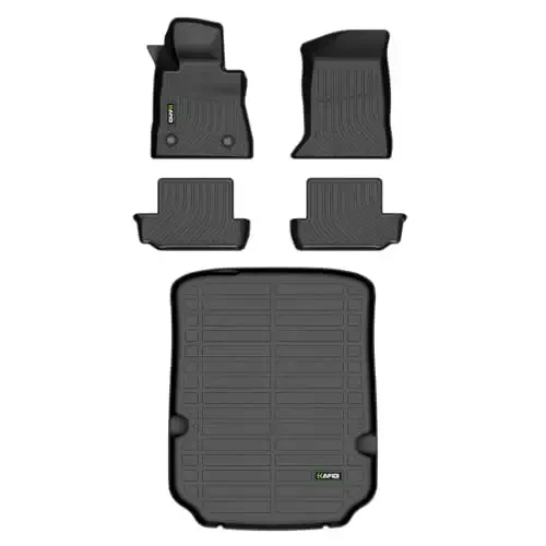 HAFIDI® Floor Mats & Cargo Liner Set Fit for 2016-2024 Chevy Chevrolet Camaro All Weather Protection TPE Anti-Slip Automotive Full Set Floor Liners Custom Accessories - Black - 1
