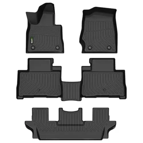 HAFIDI® Floor Mats Fit for 2020-2025 2026 Lincoln Aviator 6 Seats All Weather Protection TPE Anti-Slip Automotive Floor Liners, Fits 1st & 2nd & 3rd Row Full Set Custom 2026 Aviator Accessories, Black 