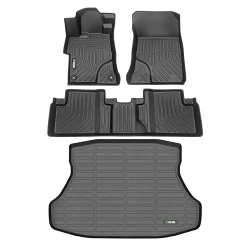 HAFIDI® Floor Mats & Cargo Liner Set Fit for 2015-2012 Honda Civic & Civic Si Only Sedan (Not Coupe) All Weather Protection TPE Anti-Slip Car Full Set Floor Liners Custom Accessories - Black 