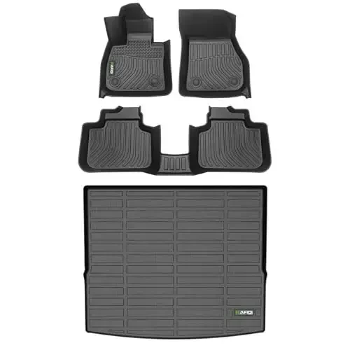 HAFIDI® Floor Mats & Cargo Liner Set Fit for 2016-2022 BMW X1 All Weather Protection TPE Anti-Slip Automotive Full Set Floor Liners Custom Accessories - Black - 1