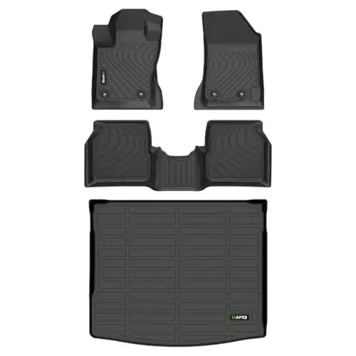 HAFIDI® Floor Mats & Cargo Liner Set Fit for 2017-2025 Jeep Compass All Weather Protection TPE Anti-Slip Automotive Full Set Floor Liners Custom Accessories - Black 