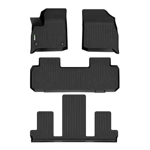 HAFIDI® Floor Mats Fit for 2018-2024 Buick Enclave All Weather Protection TPE Anti-Slip Automotive Floor Liners, Fits 1st & 2nd & 3rd Row Full Set Custom Accessories, Black - 1