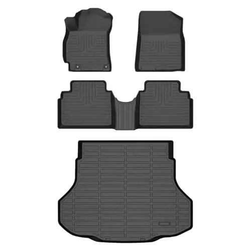 HAFIDI® Floor Mats & Cargo Liner Set Fit for 2021-2026 Hyundai Elantra & Elantra N (Not for Hybrird) All Weather TPE Anti-Slip Car Full Set Floor Liners Custom Accessories - Black 