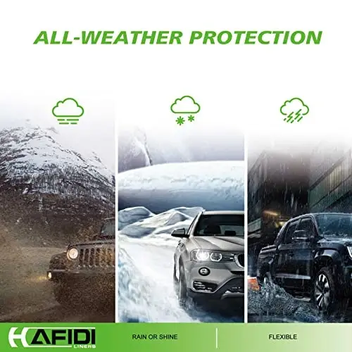HAFIDI® Floor Mats for Toyota Prius 2012-2015 (Not Fit Plug-in, Hybrid,V or C Models), All Weather Protection TPE Anti-Slip Automotive Prius Floor Liners, Fits 1st & 2nd Row Accessories, Black 