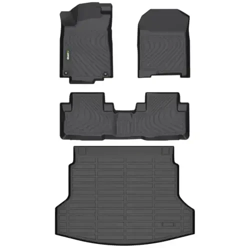 HAFIDI® Floor Mats & Cargo Liner Set Fit for 2012-2016 Honda CRV Touring All Weather Protection TPE Anti-Slip Automotive Full Set Floor Liners Custom Accessories - Black - HAFIDI