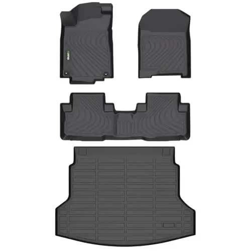 HAFIDI® Floor Mats & Cargo Liner Set Fit for 2012-2016 Honda CRV Touring All Weather Protection TPE Anti-Slip Automotive Full Set Floor Liners Custom Accessories - Black 