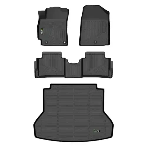 HAFIDI® Floor Mats & Cargo Liner Set Fit for 2017-2020 Hyundai Elantra All Weather TPE Anti-Slip Car Full Set Floor Liners Custom Accessories - Black - 1