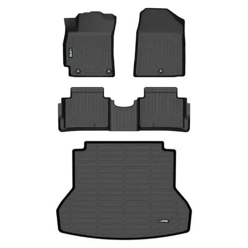 HAFIDI® Floor Mats & Cargo Liner Set Fit for 2017-2020 Hyundai Elantra (No GT Models) All Weather TPE Anti-Slip Car Full Set Floor Liners Custom Accessories - Black 