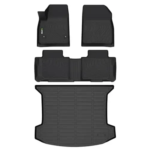HAFIDI® Floor Mats & Cargo Liner Set Fit for 2017-2025 2026 Cadillac XT5 All Weather Protection TPE Anti-Slip Automotive Full Set Floor Liners Custom Accessories - Black - 1