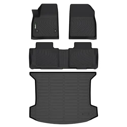 HAFIDI® Floor Mats & Cargo Liner Set Fit for 2017-2025 2026 Cadillac XT5 All Weather Protection TPE Anti-Slip Automotive Full Set Floor Liners Custom Accessories - Black - HAFIDI