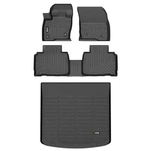 HAFIDI® Floor Mats & Cargo Liner Set Fit for 2019-2023 Lincoln Nautilus & 2016-2018 Lincoln MKX All Weather Protection TPE Anti-Slip Automotive Full Set Floor Liners Custom Accessories - Black 