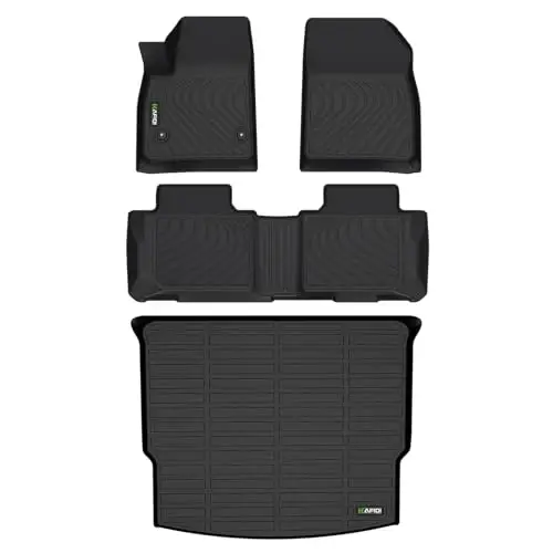 HAFIDI® Floor Mats & Cargo Liner Set Fit for 2019-2025 2026 Chevy Blazer (Not for EV) All Weather Protection TPE Anti-Slip Automotive Full Set Floor Liners Chevrolet Blazer Custom Accessories - Black - 1