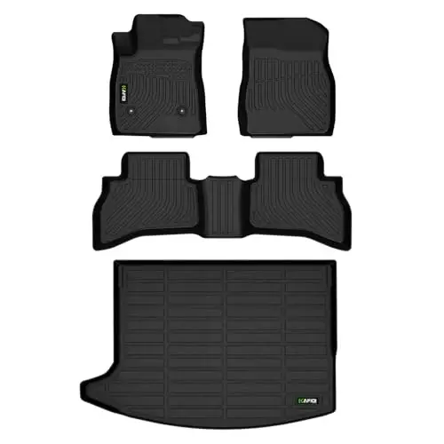 HAFIDI® Floor Mats & Cargo Liner Set Fit for 2020-2025 2026 Buick Encore GX AWD (Only Fit Cargo in Upper Deck Position) All Weather TPE Anti-Slip Car Full Set Floor Liners Custom Accessories - Black 