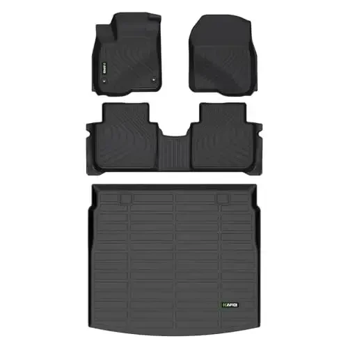 HAFIDI® Floor Mats & Cargo Liner Set Fit for 2023 2024 2025 2026 Honda CRV Hybrid & Honda CR-V All Weather Protection TPE Anti-Slip Automotive Full Set Floor Liners Custom Accessories -Black - 1