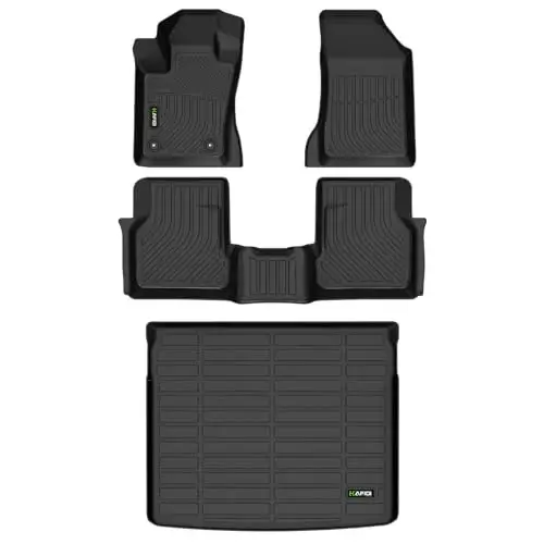 HAFIDI® Floor Mats & Cargo Liner Set Fit for 2023 2024 2025 Dodge Hornet & GT & GT Plus & R/T Plug-in Hybrid All Weather Protection TPE Anti-Slip Car Full Set Floor Liners Custom Accessories - Black 