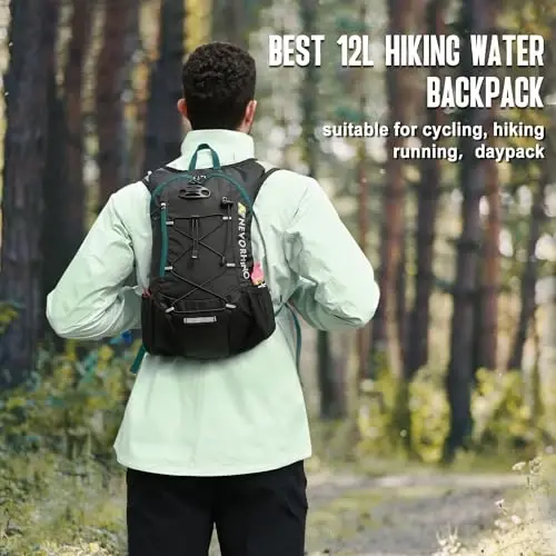 Lightweight Hydration Backpack, Running Backpack with 2L Water Bladder, Hydro Water Daypack for Cycling Hiking Rave for Men Women - 2