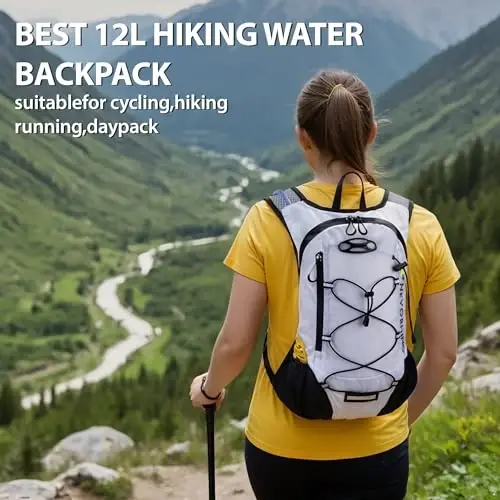 Lightweight Hydration Backpack, Running Backpack with 2L Water Bladder, Hydro Water Daypack for Cycling Hiking Rave for Men Women - 2