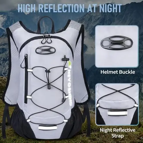 Lightweight Hydration Backpack, Running Backpack with 2L Water Bladder, Hydro Water Daypack for Cycling Hiking Rave for Men Women - 6