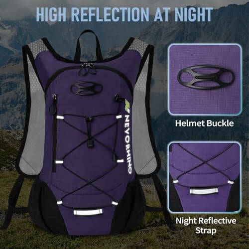 Lightweight Hydration Backpack, Running Backpack with 2L Water Bladder, Hydro Water Daypack for Cycling Hiking Rave for Men Women - 4