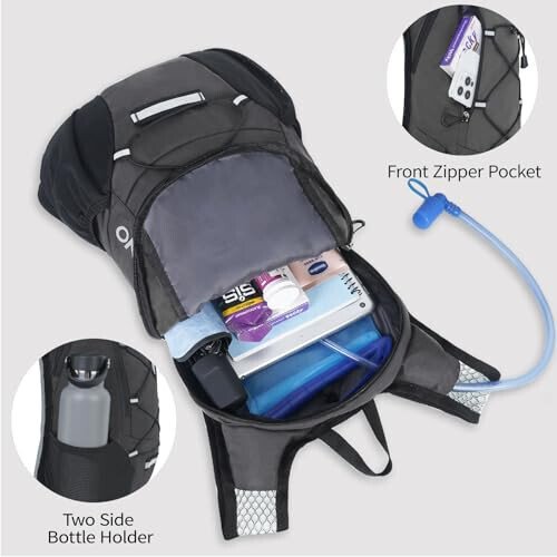 Lightweight Hydration Backpack, Running Backpack with 2L Water Bladder, Hydro Water Daypack for Cycling Hiking Rave for Men Women - 3