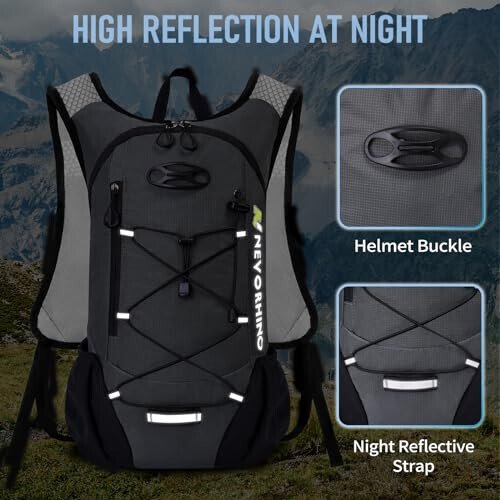 Lightweight Hydration Backpack, Running Backpack with 2L Water Bladder, Hydro Water Daypack for Cycling Hiking Rave for Men Women - 4