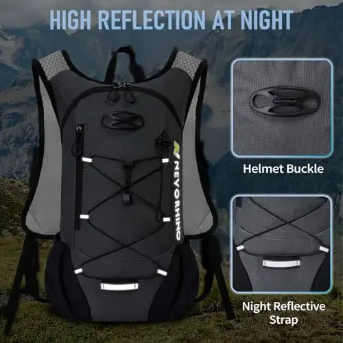 Lightweight Hydration Backpack, Running Backpack with 2L Water Bladder, Hydro Water Daypack for Cycling Hiking Rave for Men Women - 4